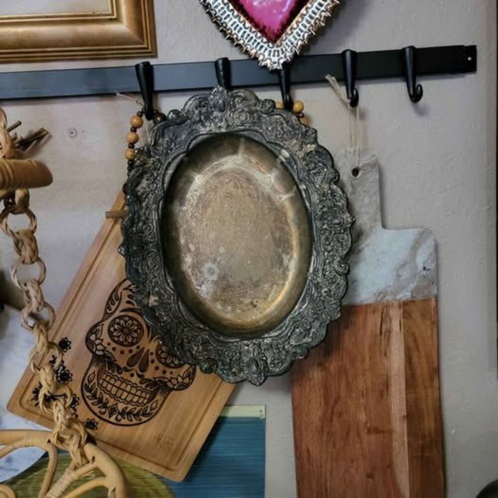 Vintage Ornate Silver Plated Oval Tray Platter